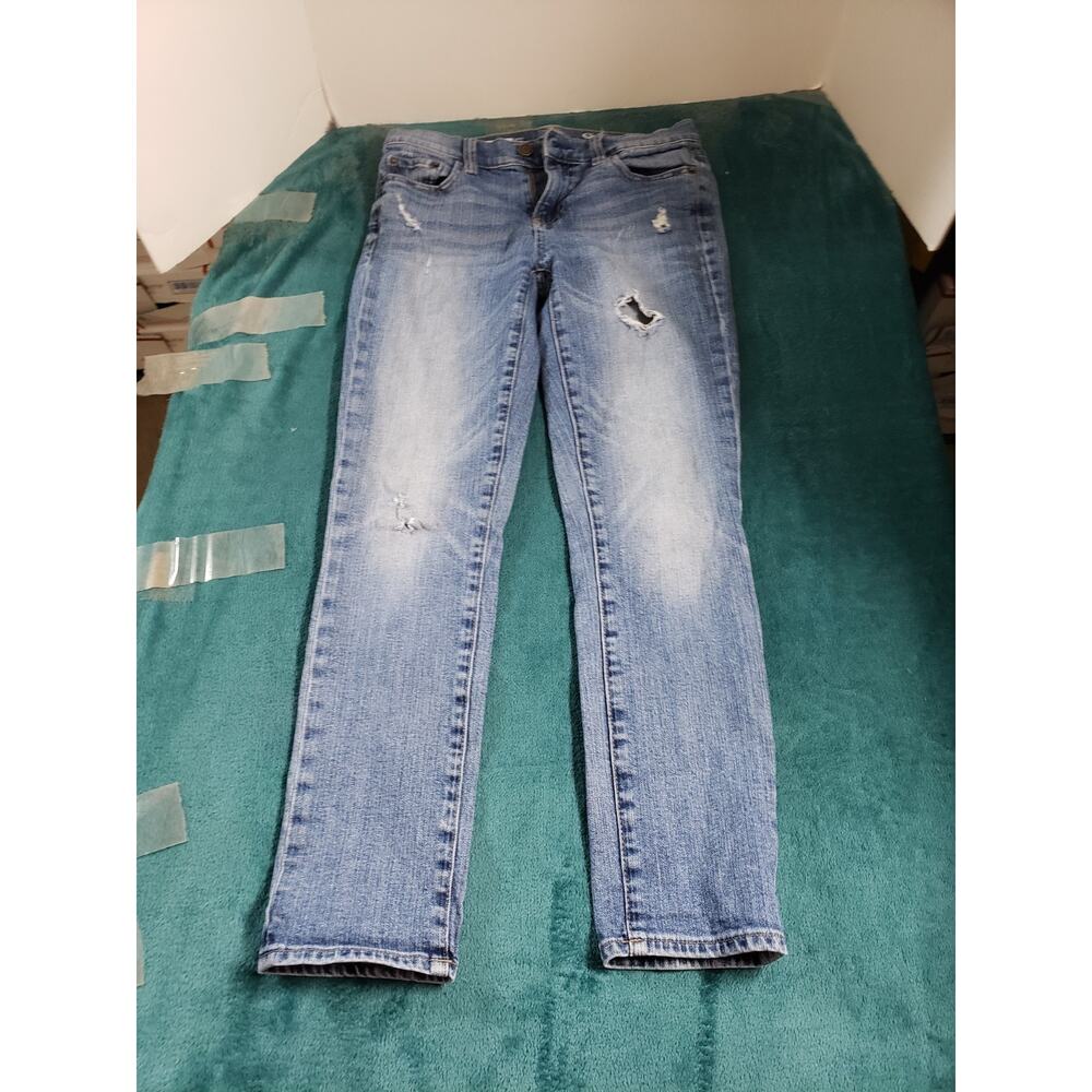 Gap Jeans Size 25 Womens Blue Denim Stretch Pant Mid Rise Best Girlfriend Ankle